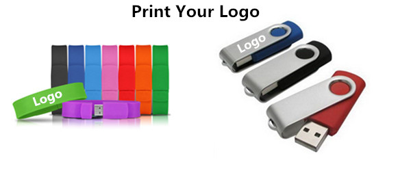 256GB Stainless Silver USB Stick Gift Swivel Shape With Frontside / Backside Printing