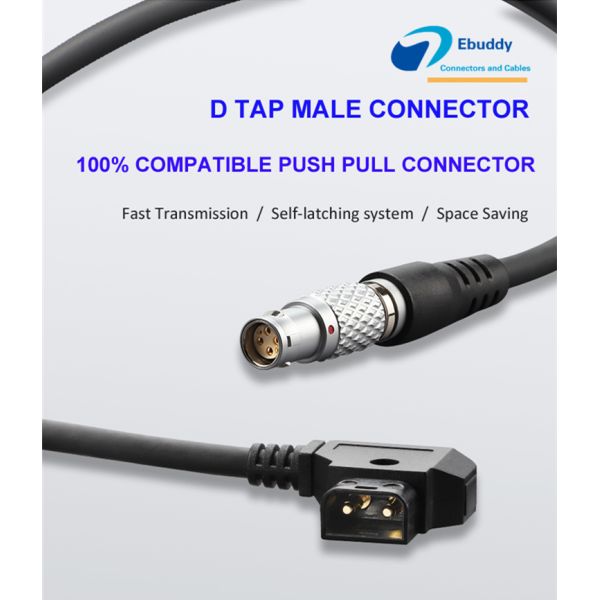 Arri Alexa Mini Camera Power Cable Lemo 2B 8 Pin Right Angle Female To D-Tap