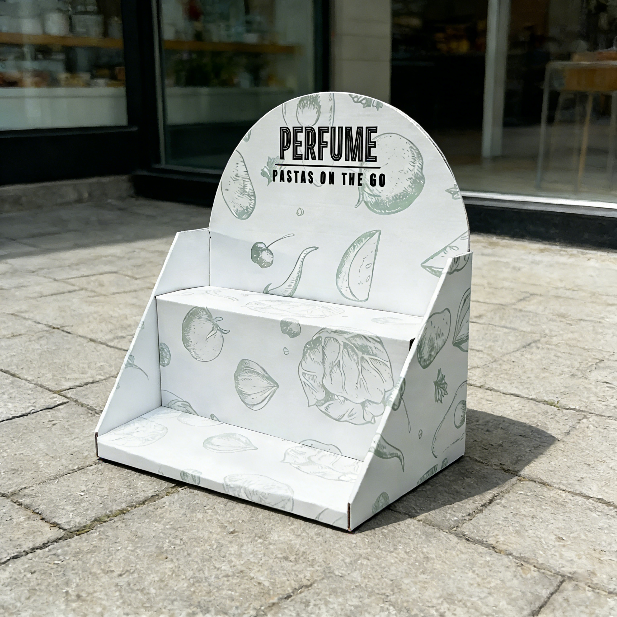 Customizable Eco-Friendly Perfume Display Stand Space-Saving Fragrance Packaging Counter Shelf