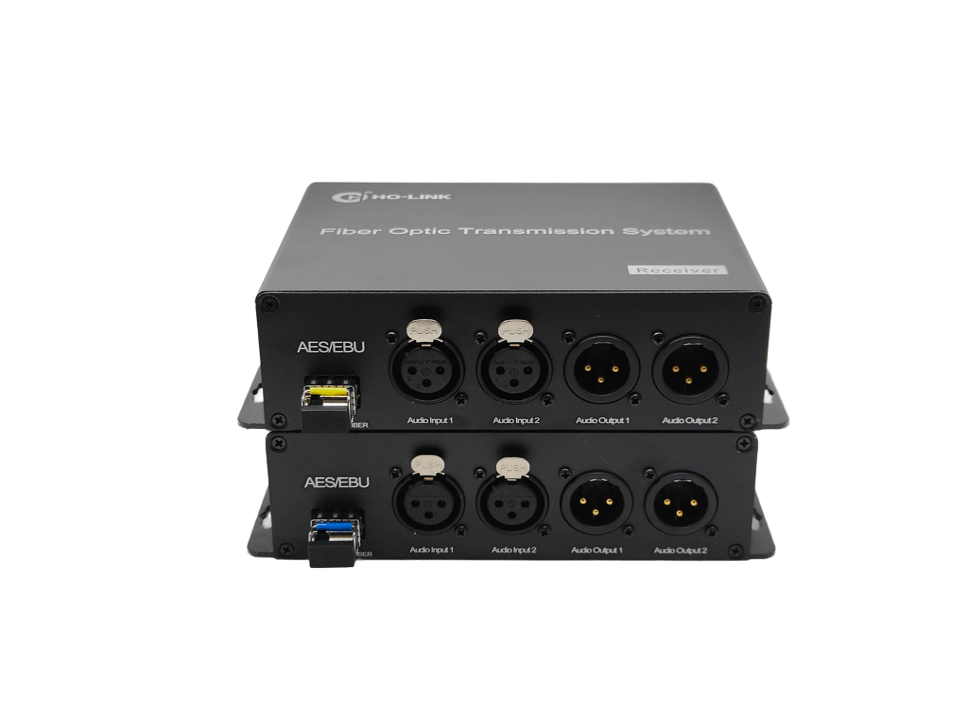 2 Channel Bidirectional AES/EBU Balanced Digital Audio Fiber Optic Converter