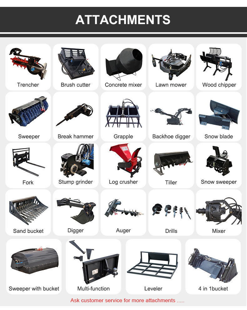 HT380T Mini Skid Steer Loader for Compact Multifunctional Operations
