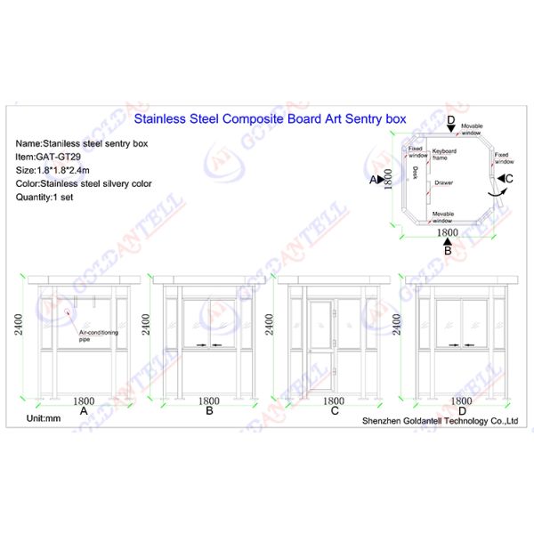 Portable Stainless Steel Prefabricated Sentry Box