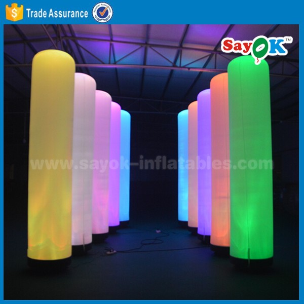 Advertising 2.5m Height Lighting Inflatable Pillar Column With Logo Printing