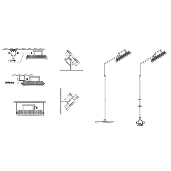 Outdoor Explosion Proof LED Light Fixture Electrostatic Spraying Anti Corrosion