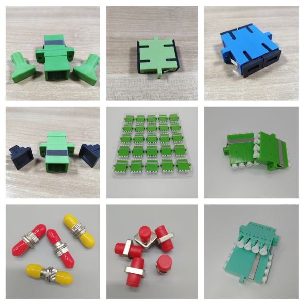 SC APC Green Color SM Simplex Fiber Optic Adapter For FTTX