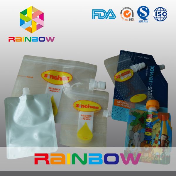 Laminated Nylon 3 - Side White Spout Pouch Packaging Automated Printed Logo