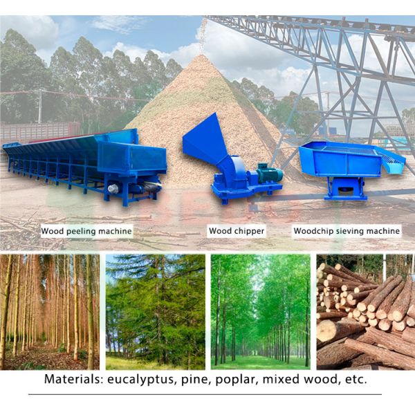 380V Wood Debarker Machine 50-500mm Tree Bark Stripping Machine
