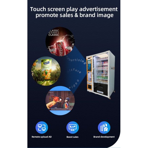 Fruit Juice Drink Vending Machine Snack Micron Smart Vending Touch Screen