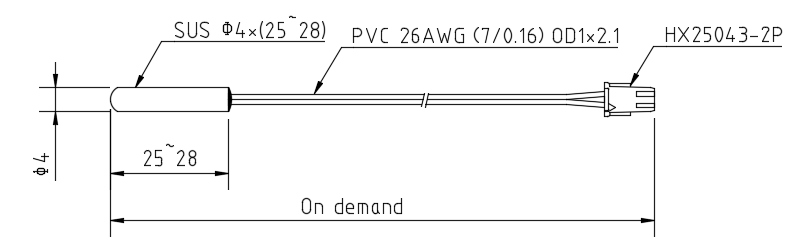 Metallic Housing NTC Temperature Probe High Precision Wide Temperature Range