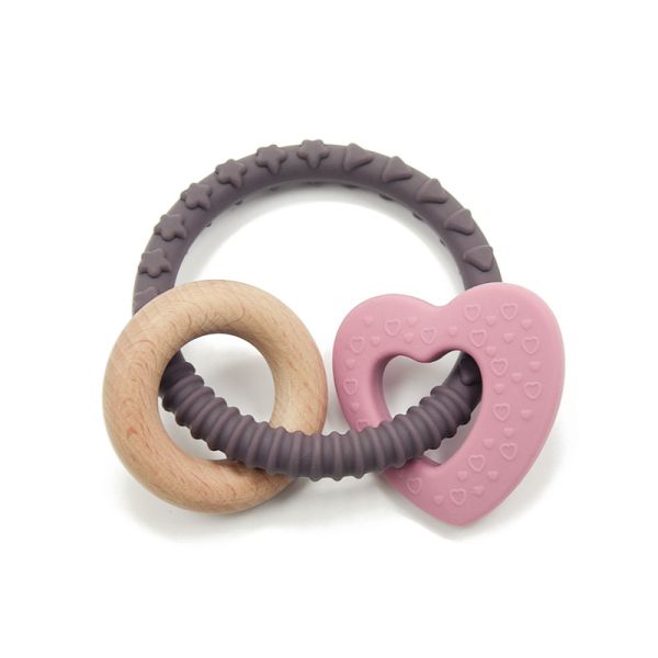 Buy Educational Chewable Bracelet Beech Wood Silicone Teething Toys For Toddlers at wholesale prices