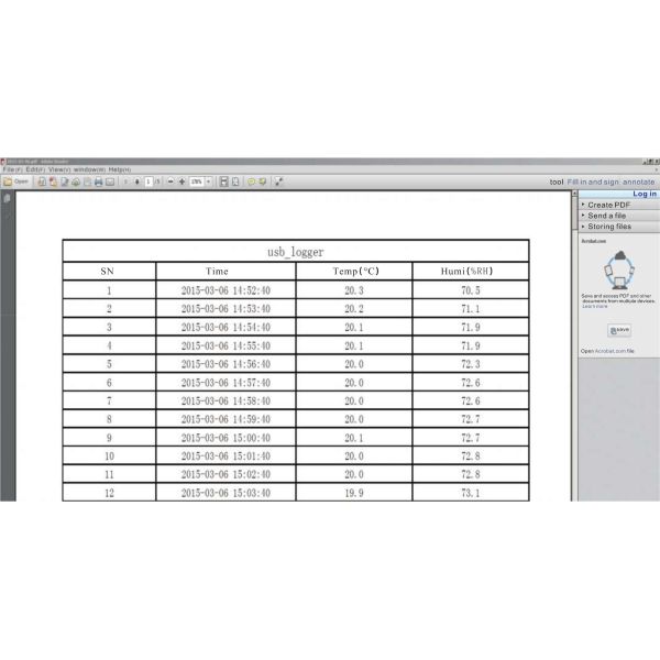 IP67 Dust Proof USB Data Logger Temperature Recorder Usb Light Weight