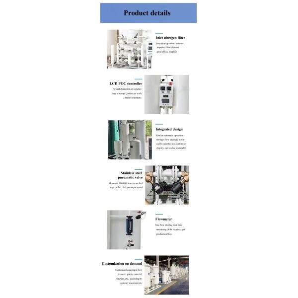 PSA Automatic Gas Making Machine Pressure Swing Adsorption Nitrogen Generator Plant
