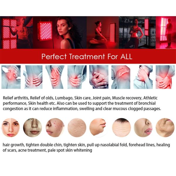 600w Convex Lenses LED Infrared Light Therapy Pain Relief Red LED Therapy Light