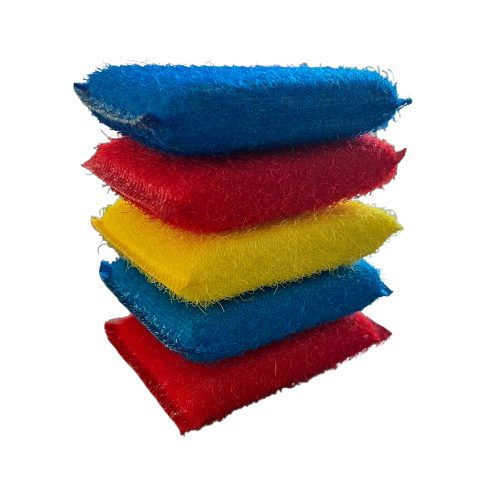 High-Density Polyester Scrub Sponge Multi-Color 4x4 Inch
