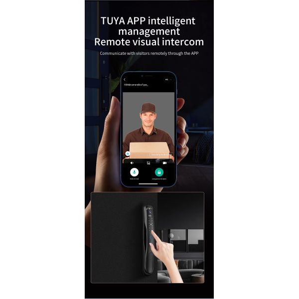 S931Max Smart Door Lock With Card Key Code Tuya APP Face Fingerprint Recognition Multi-unlock Way Intercom For Home Apartment