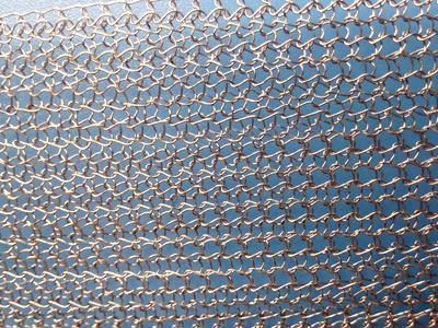 Crochet Weaving Compressed Knitted Wire Mesh Filtering Screen Flat / Corrugated Type