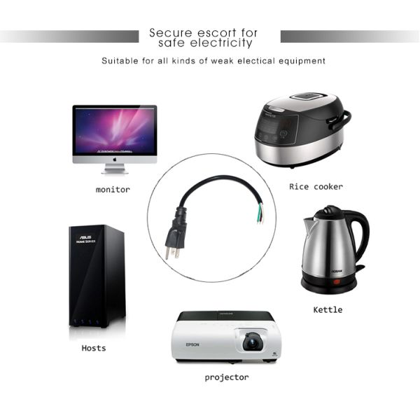 NEMA 5-15P to C5 Power Cord 18AWG SJT PVC Black