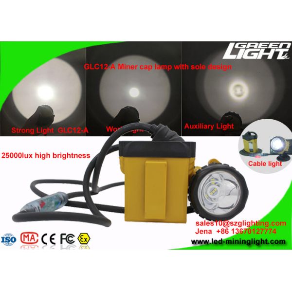 High Brightness 25000 Lux Miners Helmet Light with SOS Low Power Warning Function