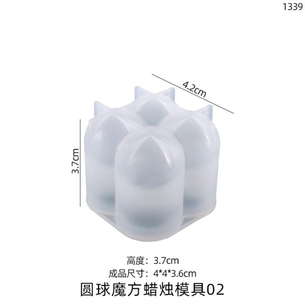 DIY Square Sphere Magic Cube Candle Table Decoration Crystal Dropping Silicone Mold