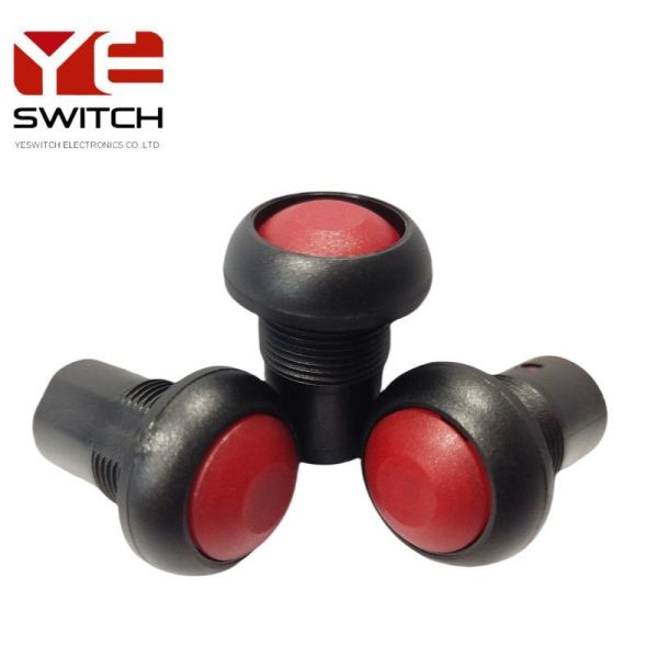 Yeswitch 12mm IP67 Self-Lock Push Button Red Cap Switch