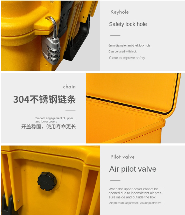 ODM Customized Support IP67 Waterproof Protective Hard Case with 386*415*187mm External Size and 2.35KG Weight for Military and Electronics Industry
