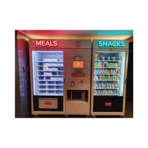 Quality Healthy Options Cold Drink Fresh Food Vending Machine With Double-Glass Door Metal Sheet for sale