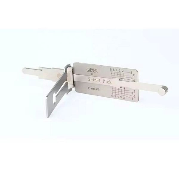 Original Lishi 2-in-1 Tool GM25R Model Metal Construction Auto Lock Pick Decoder for Kenworth & Peterbilt Truck Doors