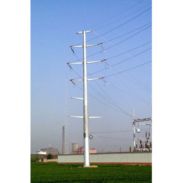 16mm Galvanized Steel Electrical Utility Power Pole With Insert Mode