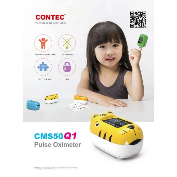 Child Digital Pulse Oximeter Plastic Color Screen Cute Design