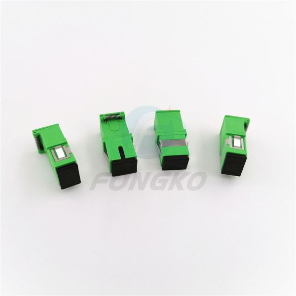 Auto Shutter SC/APC Green Shell Simplex Adapter SM SC Fiber Optic Adapters