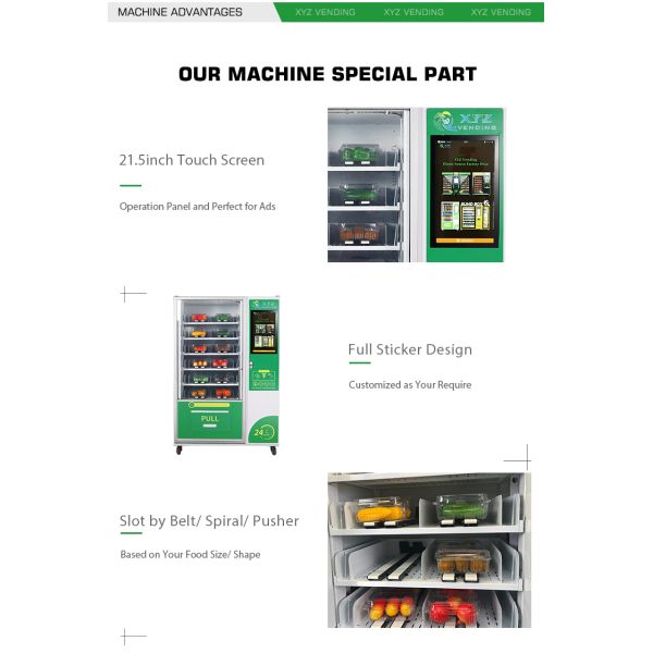 Modern Wifi Support Banknote Credit Card Milk Cake Fresh Fruit Elevator Wholesale Automatic Food Fruit Vending Machine