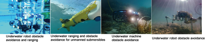 Split-Type Ten-Beam Underwater Obstacle Avoidance Sensor with 0.2-10m Detection Range 10.8VDC-26.4VDC Operating Voltage and 1%-3% Accuracy