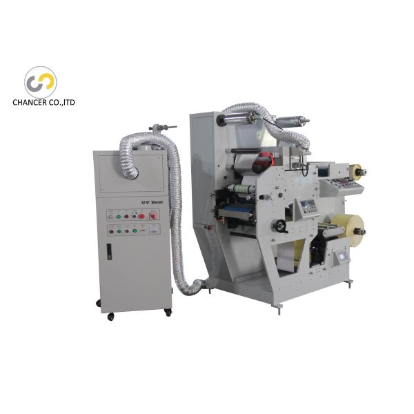 1 color UV adhesive label sticker flexo printing machine with cold stamp