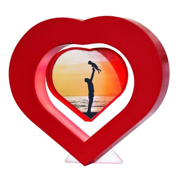 Heart Shaped Sublimation Magnetic Levitating Picture Frame Double Sided Creative Birthday Gift Home Decor Wedding Family Photo Frame