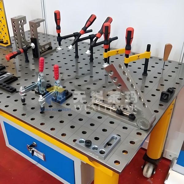 2D Welding Table overview showing precision hole grid system