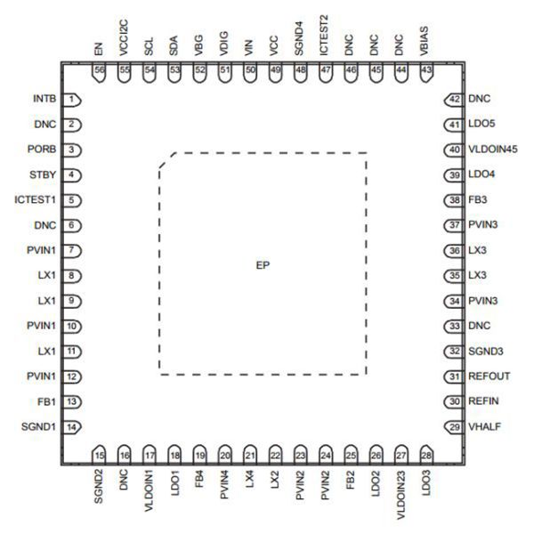 Integrated Circuit Chip MC34VR500V1ES Multi Output DC DC Regulator IC QFN56