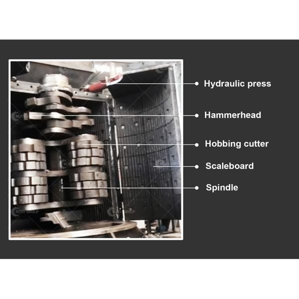 Metal Shredder Machine for Solid Waste Recycling 36pcs Hobs Rotating Diameter 1000mm
