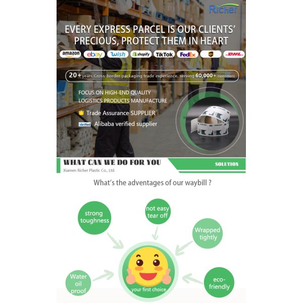 Customized Security Labels Printer Waterproof Adhesive Durable Thermal Direct Shipping Roll Multi-Language Sticker