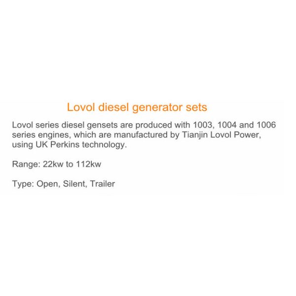 Automatic 220v - 690v Lovol Generators 28kva - 140kva Silent Type