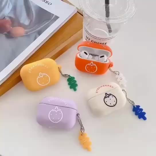 Cute Fruit Airpods Protective Cases Anti Lost Loop Multi Colors