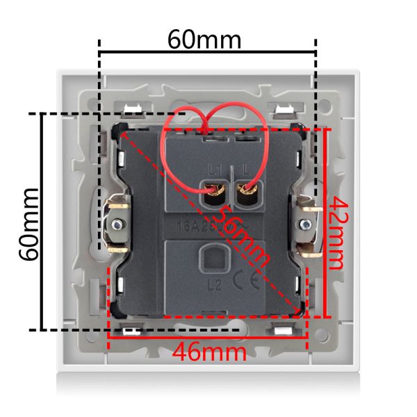 Embedded Concealed Rocker Switch Single Control Warping 10A On Off On Rocker Switch