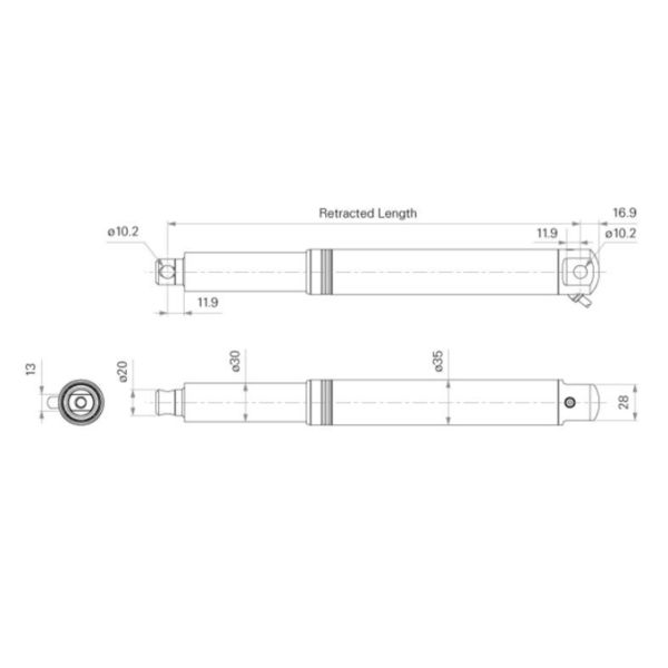 1500N Thrust 600mm Electric Linear Actuators DC Motor Waterproof IP66