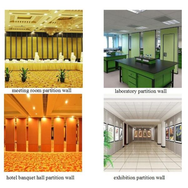 Operable Office Partition Walls / Aluminium Track Rollers Interior Folding Sliding Doors