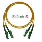 0.9mm PVC E2000 Fiber Optic Patch Cables Single Mode Double Cores
