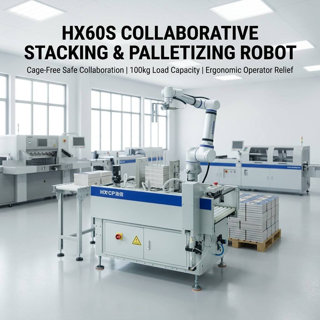 HX60S ROBOT palletizing operation in bindery