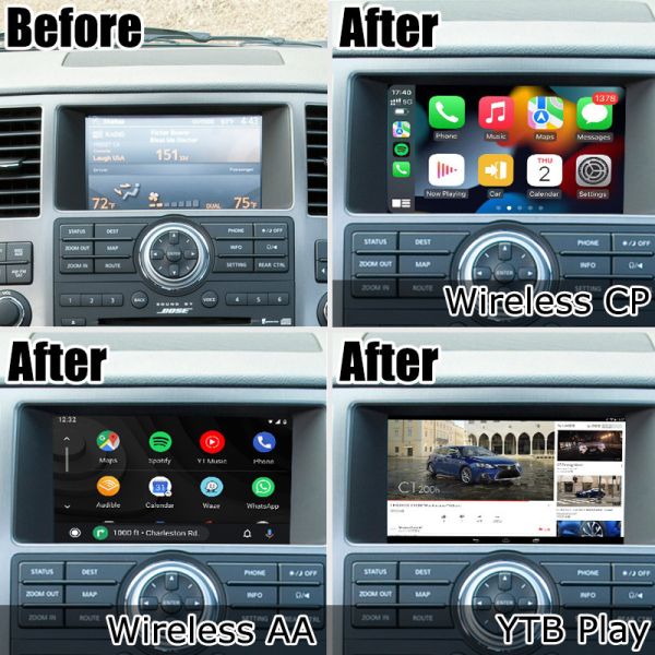 Nissan Armada TA60 factory style Android multimedia video interface, support wireless Carplay Android Auto