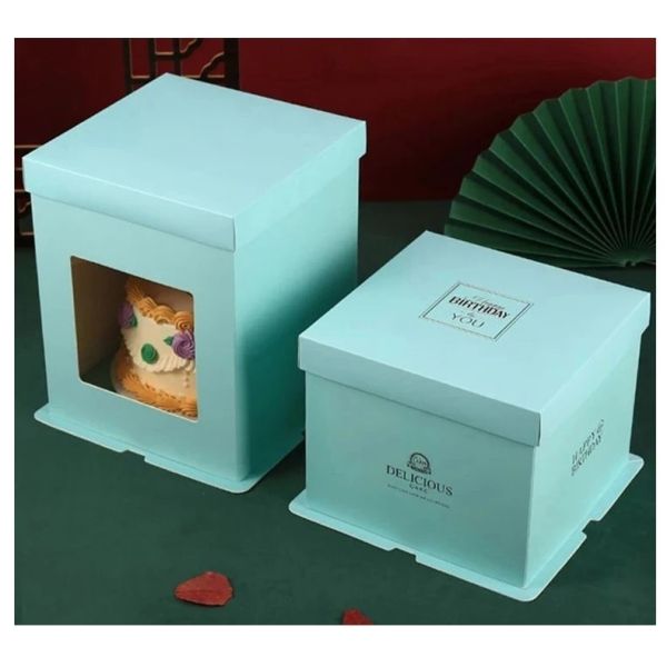 Double Corrugated Paper Cup with Display Window and Customizable Size Bread Cake Box