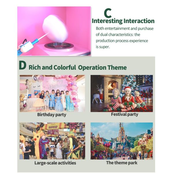 Automatic Cotton Candy Vending Machine with Fully Automatic Intelligence