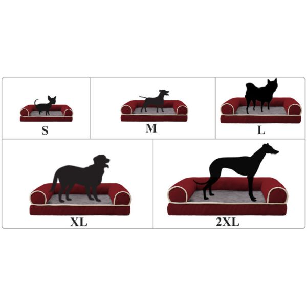 Eggshell Cotton Filling Elegant Grey Pet Sofa Bed With Non Slip Bottom