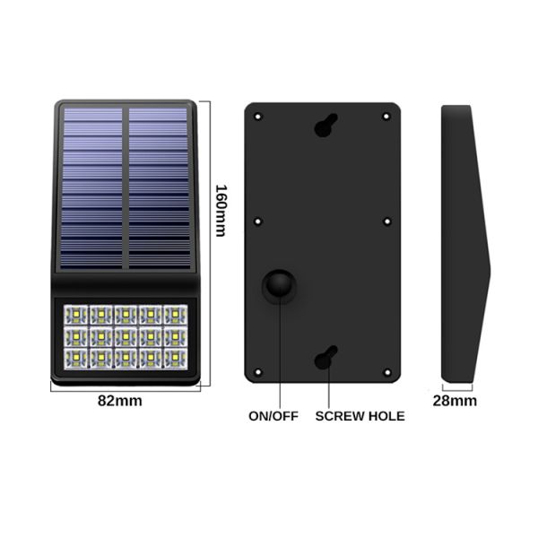 Solar Powered LED Wall Lamp Solar Microwave Radar Sensing With Waterproof